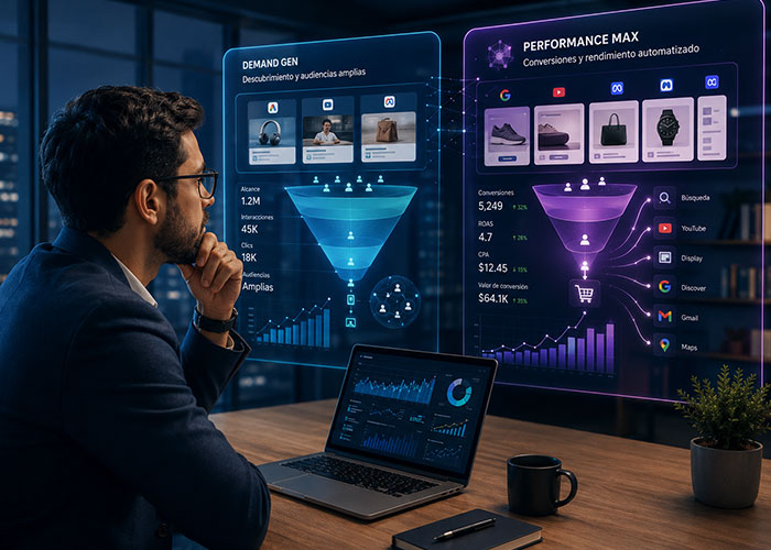 Demand Gen vs Performance Max: qué campaña elegir según tu objetivo en 2026